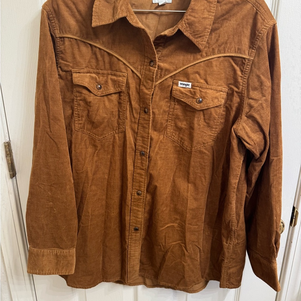 Wrangler Camel Brown Corduroy Shirt